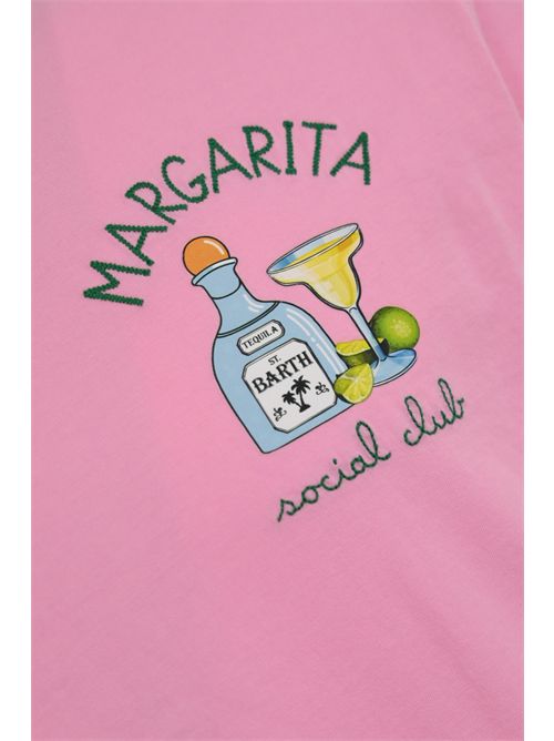 T-shirt in cotone con ricamo e stampa Margarita Social Club Mc2 Saint Barth | TSHIRT MAN02492H SOCIAL MARGARITA 23EMB